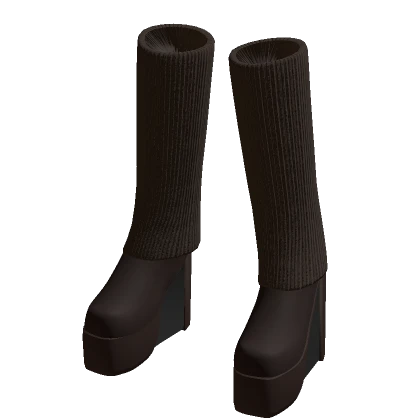 Brown Leg Warmer Heels