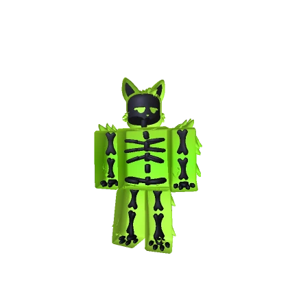 Skeleton Cat {Green}