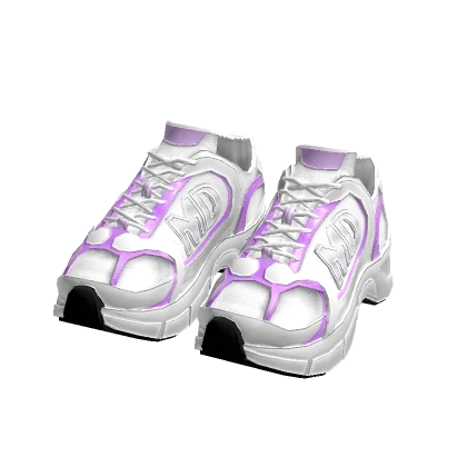 Purple & White Trendy Runner Sneakers
