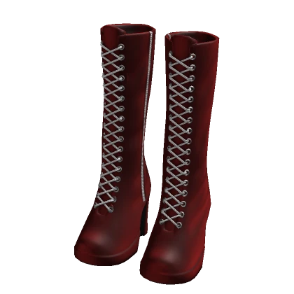 Dark Red Platform Gogo Boots