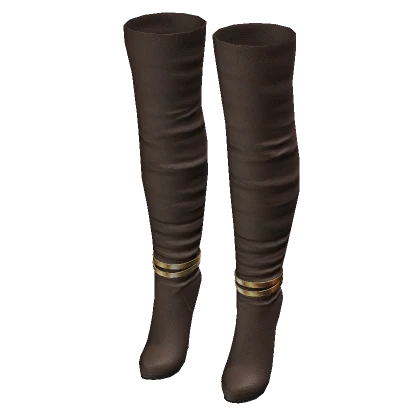 High Heel Leather Boots - Brown