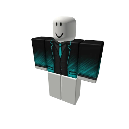 Black And Cyan Gradient Bars Suit Top
