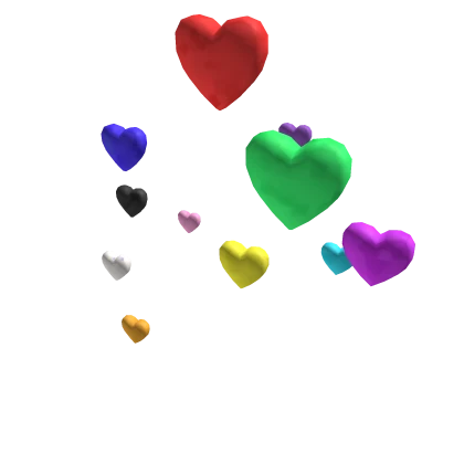 Floating Rainbow Hearts