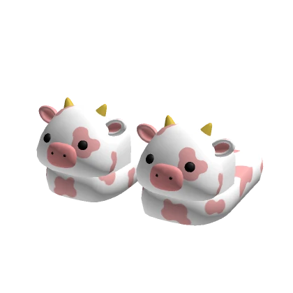 Pink Cow Slippers