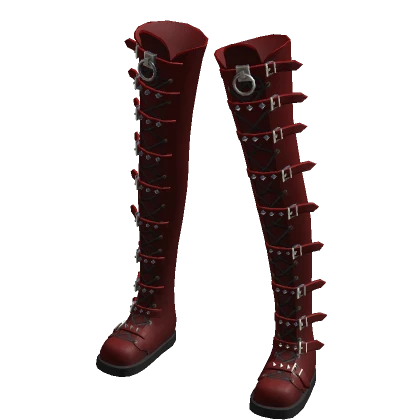 Cyber Boots Red Emo Midnight Leg Warmers Goth Y2K