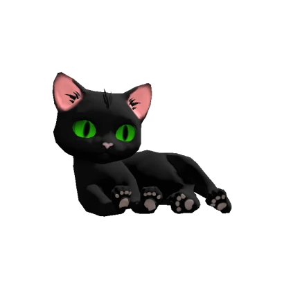 Green Eyes Headless Black Cat