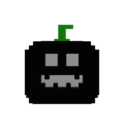 Black Pixel Pumpkin With Recolorable Eyes