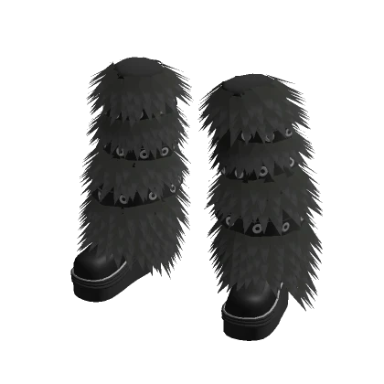 Y2k Cool Fur Boots (Black)