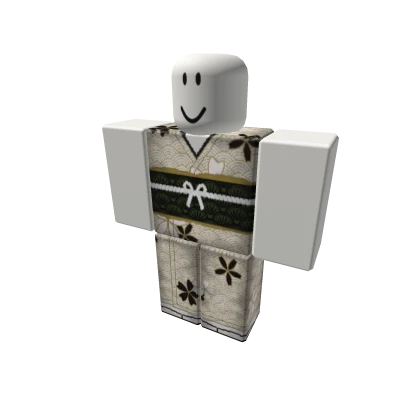 Cream Hana Kimono w/ Midori Obi -