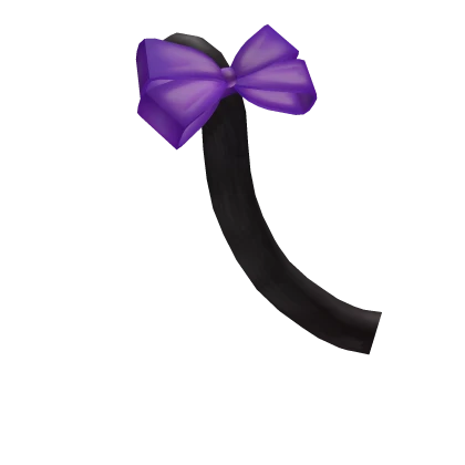 Purple Bowed Black Cat Tail