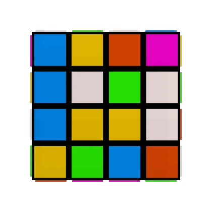 Scrambled 4x4 Puzzle Cube