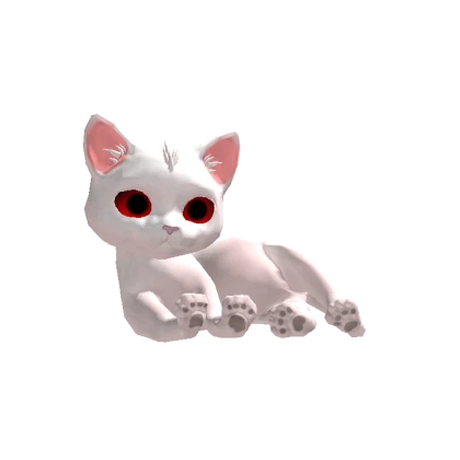 Red Eyes Headless White Cat