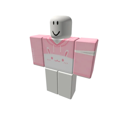 ପ kawaii pastel pink bunny hoodie + choker ♡