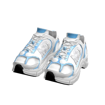 Blue & White Trendy Runner Sneakers