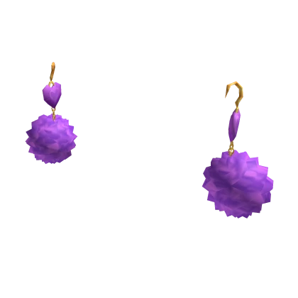 Purple Fluffy Earrings