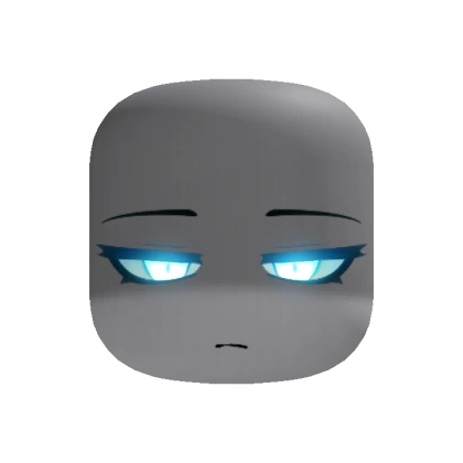 Shadowed Angel Face With Blue Glowing Eyes