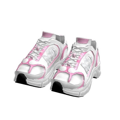 Pink & White Trendy Runner Sneakers