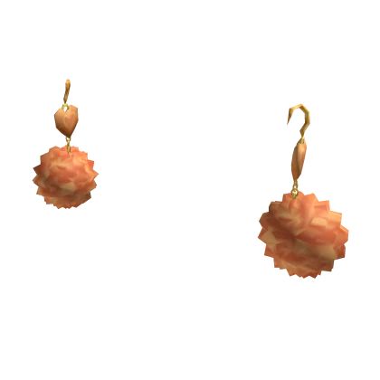 Golden Orange Fluffy Earrings