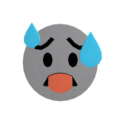 Recolorable Hot Face Emoji Head