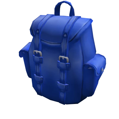 Blue Leather Backpack