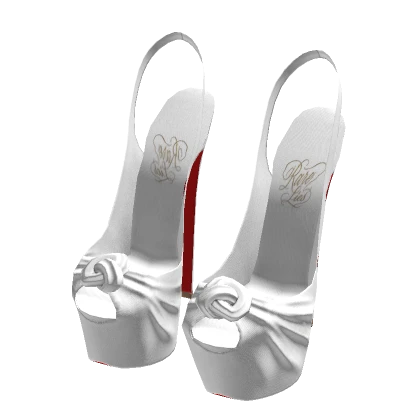 2012 Syaa Slingback Platform Heels | White