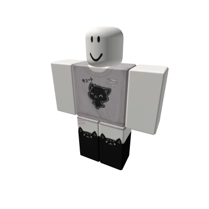 ପ emo oversized kitty sweater + neko socks ♡