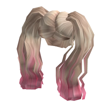 Dolly Curls in Blonde to Pink Streaks