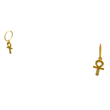 Gold Ankh Earrings