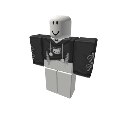 ପ kawaii black kitty hoodie ♡