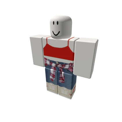 Red Crop Top With Denim Jeans