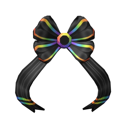 Stylish WaistBow Black n Rainbow