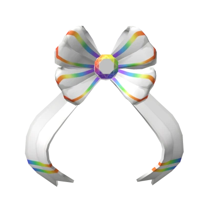 Stylish WaistBow White n' Rainbow