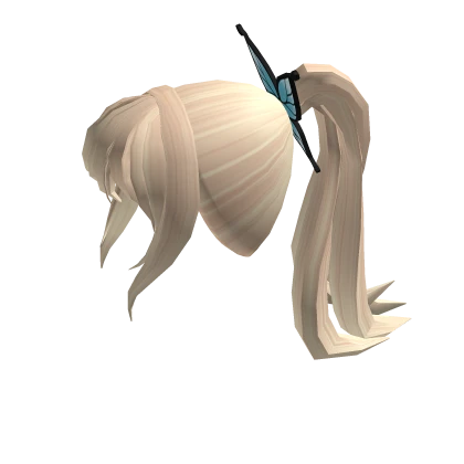 Blonde Kawaii Tail With Butterfly Clip