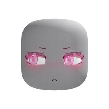 Chibi Cute Pink Side Eye Face [Recolorable]