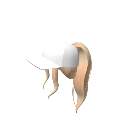 Blonde High Pony w/  White Baseball Cap