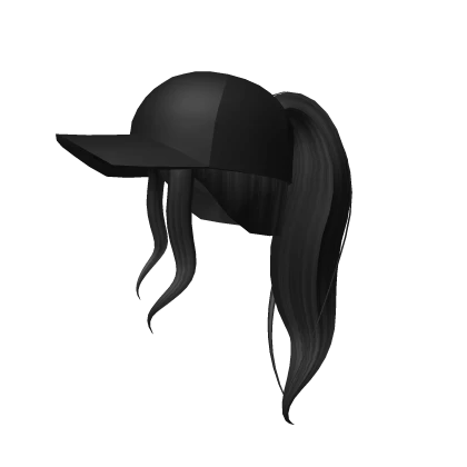 Black High Pony w/ Black Baseball Cap