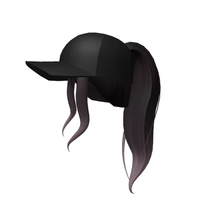 Dark Ombre High Pony w/ Black Baseball Cap