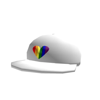 White Rainbow Heart Cap