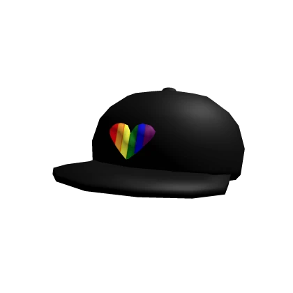 Black Rainbow Heart Cap