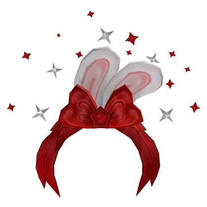 Sparkle Star Bunny Headband Ruby Red