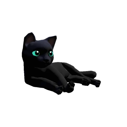 Black Dynamic Cat - Cyan Eyes