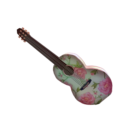 Peony Painted Guitar