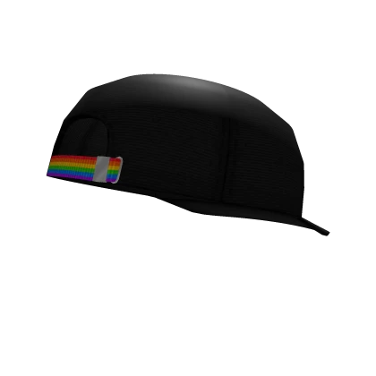 Backwards cap w Rainbow Strap