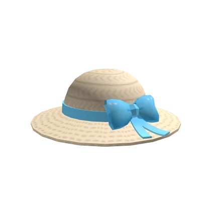 Blue Bow Straw hat