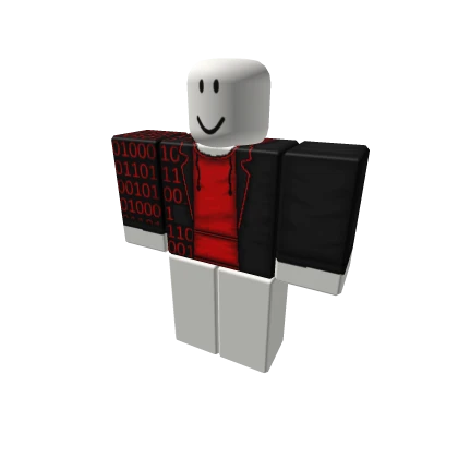 (ᴏʀɪɢɪɴᴀʟ) Red Hacked Binary Hoodie + Blazer Top