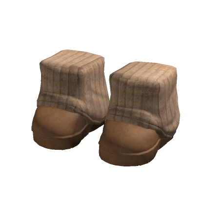 Fluffy Beige Boots w/ Socks