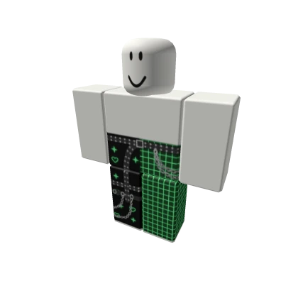 black and green split grid pants