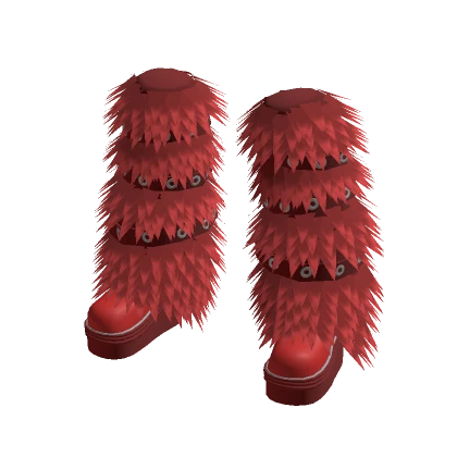 Y2k Cool Fur Boots (Red)
