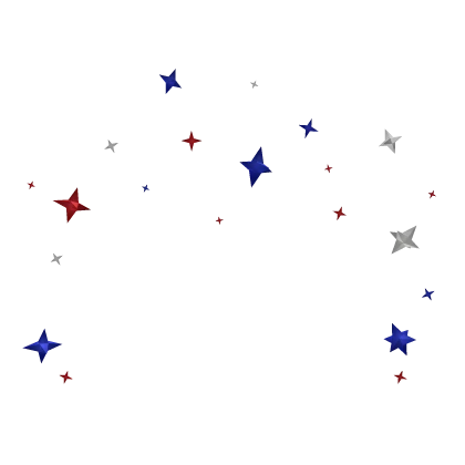 Twinkling Stars red blue white