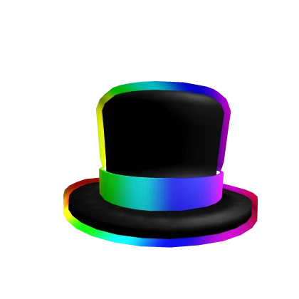 Cartoony Rainbow Banded Top Hat